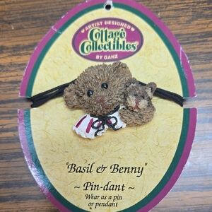 Ganz Collage Collectibles Basil & Benny Pin-dant - Brown and Cream